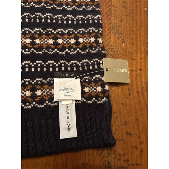 Jcrew 100% Wool Blue Striped Scarf - Picture 2 of 6